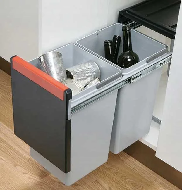 Šiukšliadėžė FRANKE, Cube 30, atidarymas ranka, 20l.+10l.
