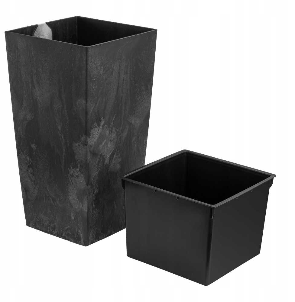 Vaso Quadrato Urbi 7,2 Litri Con Insertio Rimovibile - Bianco, Altezza 32,5 Cm, Polipropilene Per Interni/Esterni - 5