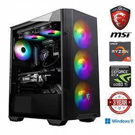 Stacionarus kompiuteris Mdata Gaming Ryzen 5 7600 16GB 1TB SSD NVME 1TB HDD RTX 4060 Ti Windows 11