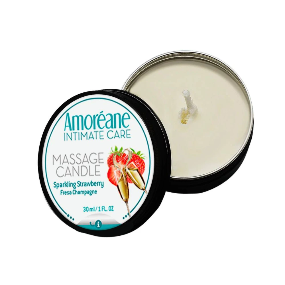 Amoréane braškių erotinio kūno masažo žvakė 30ml