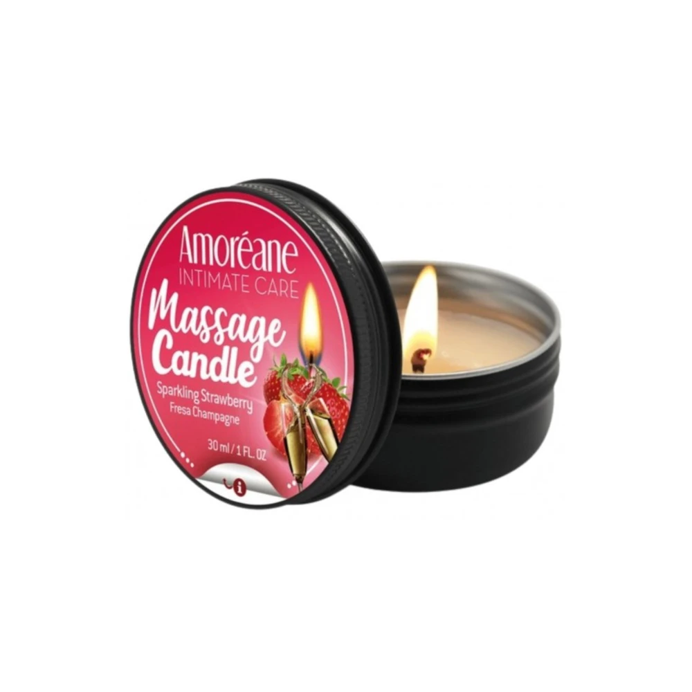 Amoréane braškių erotinio kūno masažo žvakė 30ml