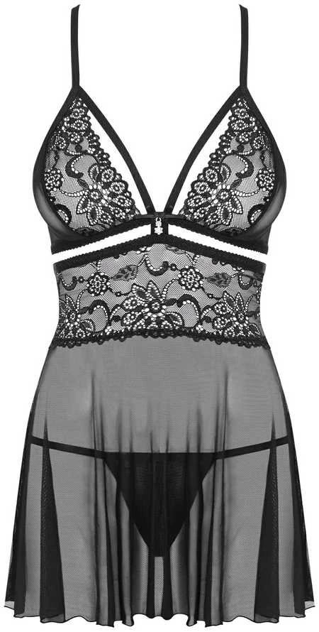 Obsessive - 838-BAB-1 Babydoll & Strong Juodas XXL