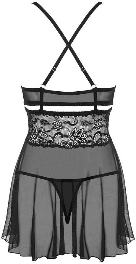 Obsessive - 838-BAB-1 Babydoll & Strong Juodas XXL
