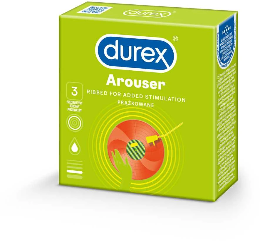 DUREX_Arouser briaunoti prezervatyvai, 3 vnt.