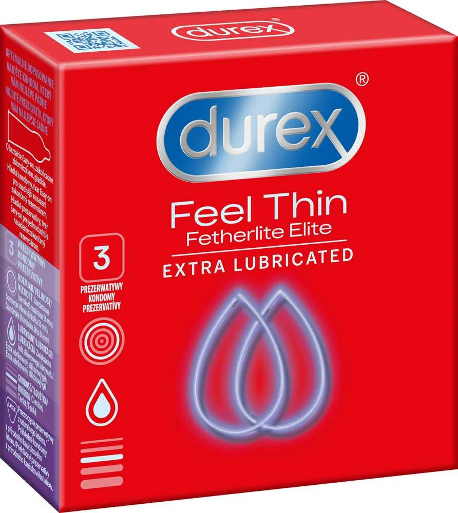 Durex Fetherlite Elite prezervatyvai 3 vnt itin ploni