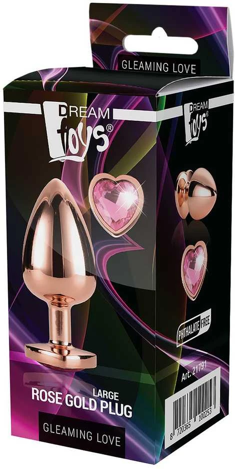 Dream Toys Blizganti meilė ROSE GOLD KIŠTUKAS DIDELIS