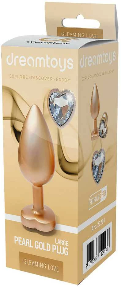 Dream Toys Blizgantis Love Pearl auksinis kištukas Analinis kištukas L