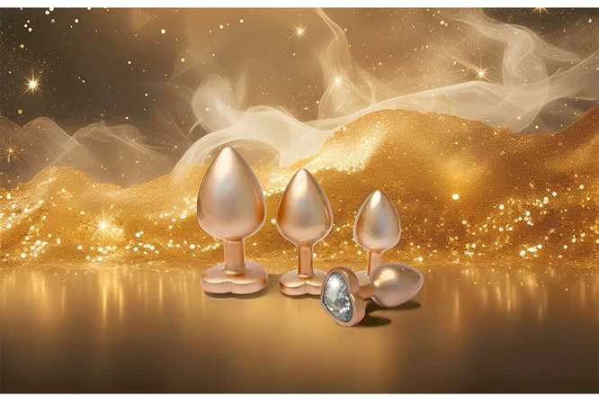 Dream Toys Blizgantis Love Pearl auksinis kištukas Analinis kištukas S