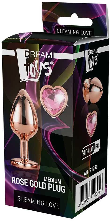 BoT Svajonių žaislai Žvilgantys Meilė Rose Gold Plug korek analny Medium