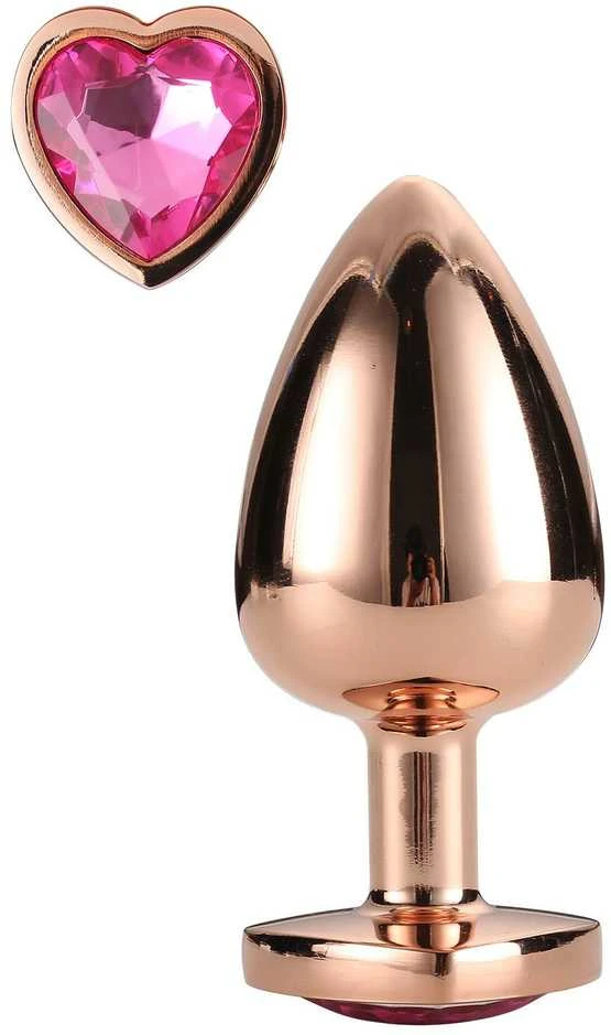 Analinis kaištis su rožiniu kristalu Rose Gold