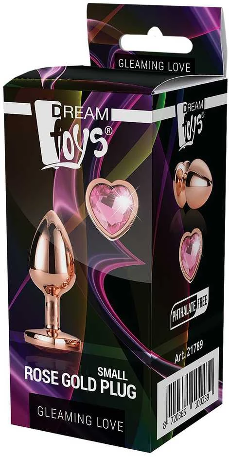 Dream Toys Svajonių žaislai Blizganti Meilė Rose Gold Plug korek analny Small