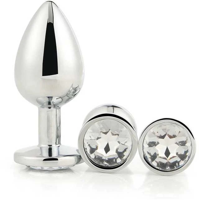 Dream Toys Gleaming Love Sidabrinis Plug Set korek analny 3 vnt..