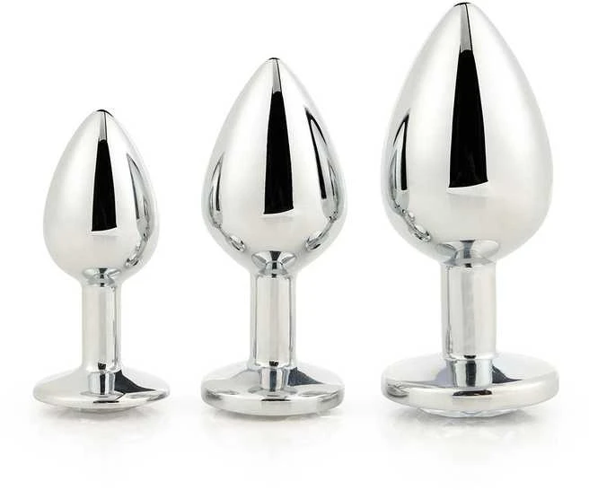 Dream Toys Gleaming Love Sidabrinis Plug Set korek analny 3 vnt..
