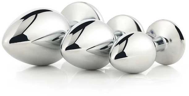 Dream Toys Gleaming Love Sidabrinis Plug Set korek analny 3 vnt..