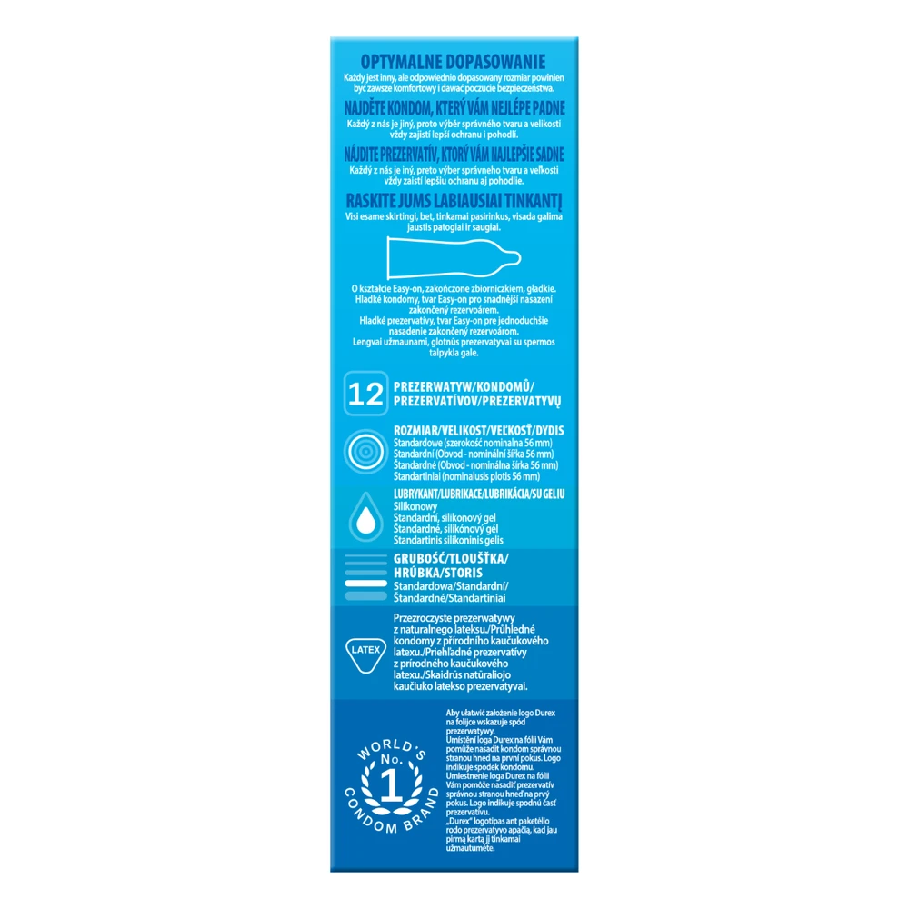 Durex Classic Prezervatyvai, 12 vnt.