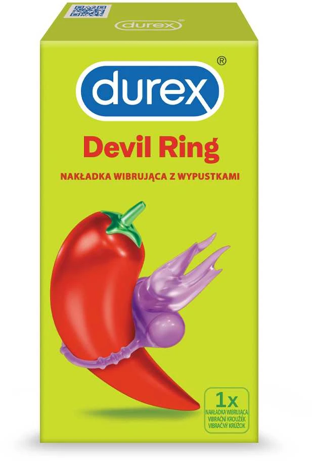 Durex Vibruojantis žiedas su gumbeliais „Devil Ring“