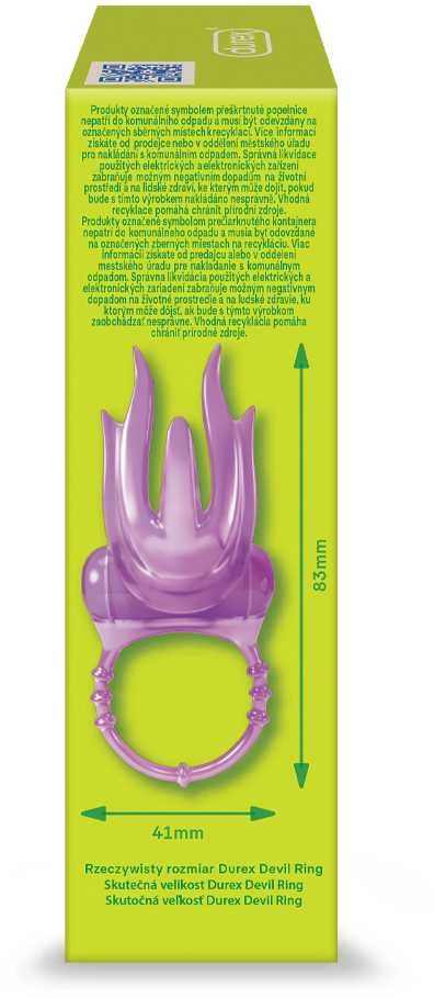 Durex Vibruojantis žiedas su gumbeliais „Devil Ring“