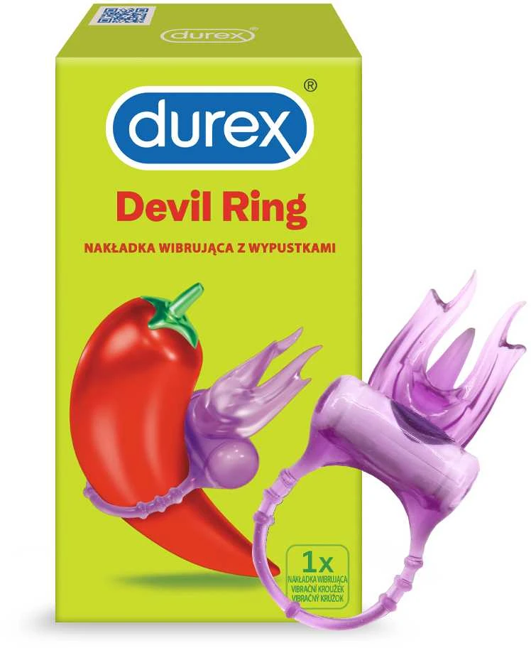 Durex Vibruojantis žiedas su gumbeliais „Devil Ring“
