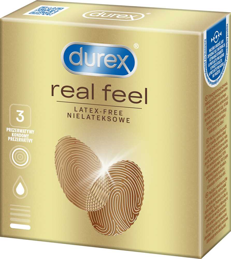 Durex Real Feel prezervatyvai be latekso 3 vnt.Be latekso