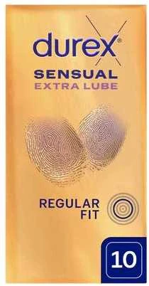 Durex Sensual Extra Lube prezervatyvai su papildomu lubrikantu 10 vnt