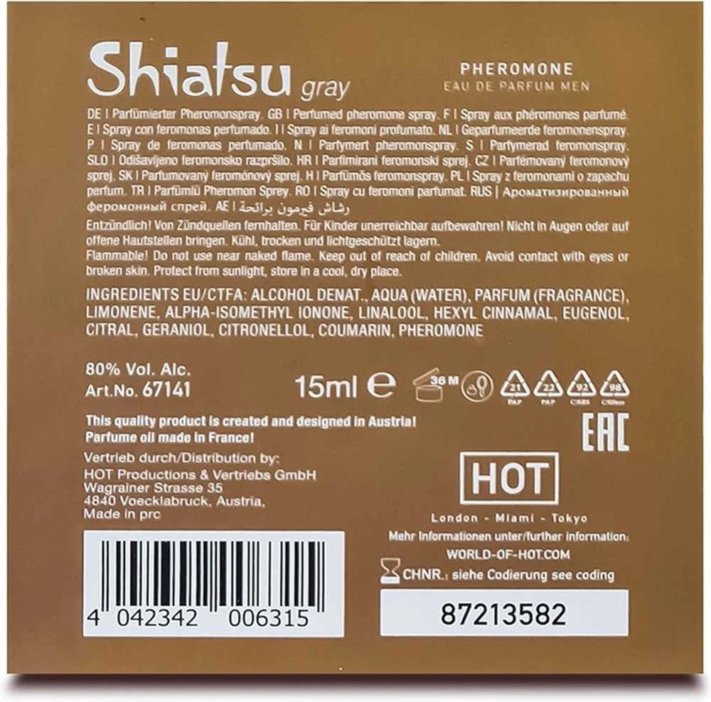 BoT Shiatsu „Pheromone Man Gray“ kvepalai su feromonais 15 ml