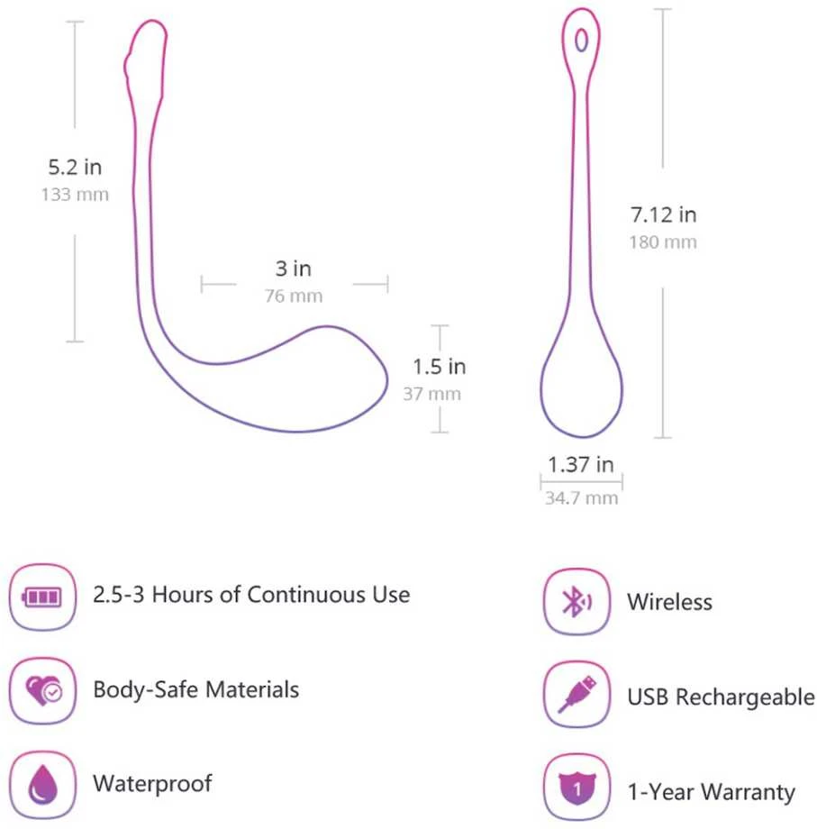 Lovense – Lush 2 nešiojamas kulkos vibratorius