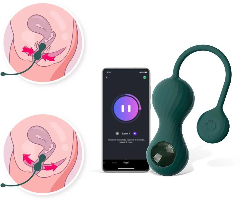 Magic Motion - Crystal Duo Smart Kegel vibratorius su svorio rinkiniu