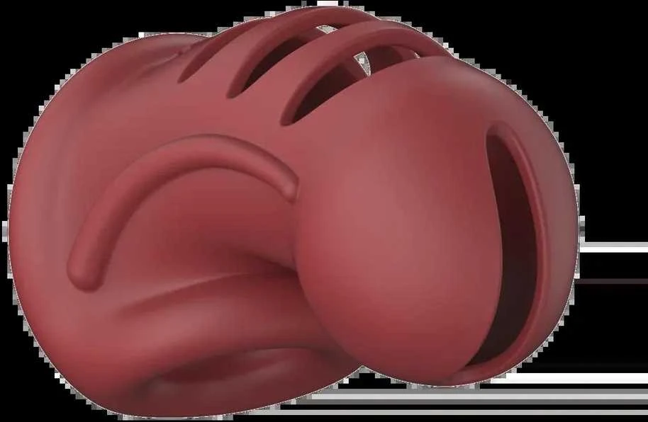 Mancage By Shots 28 modelis - Ultra Soft Silicone Chastity Cage - Raudona