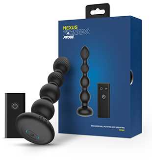Nexus Tornado Probe besisukantis analinis vibratorius juodas