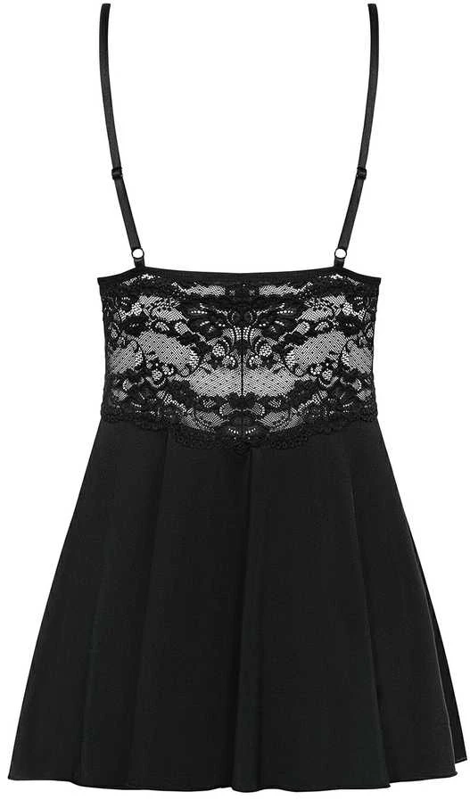 Obsessive - 810-BAB-1 babydoll & stringai juodas L/XL