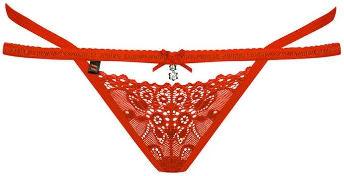 Obsessive Obsesinis - 838-THO-3 stringai Raudona S/M