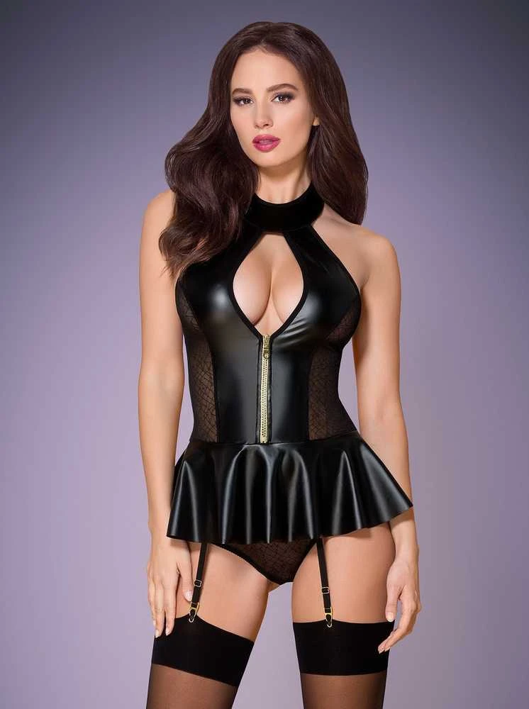 Obsessive - 859-COR-1 korsetas ir stringai L/XL