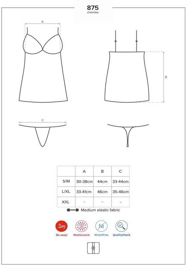 Obsessive – 875-CHE-1 Chemise & Strong L/XL