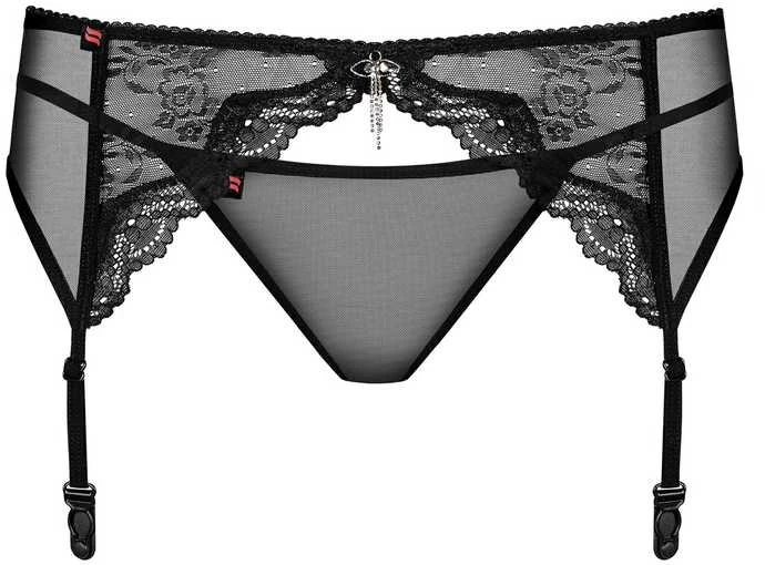 Obsessive - Charms Garter Belt & Thong Juodas S/M