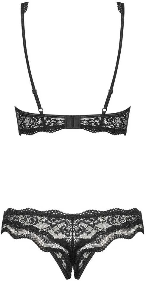 Obsessive - Luvae cupless set S/M seksualus liemenėlės ir kelnaičių komplektas