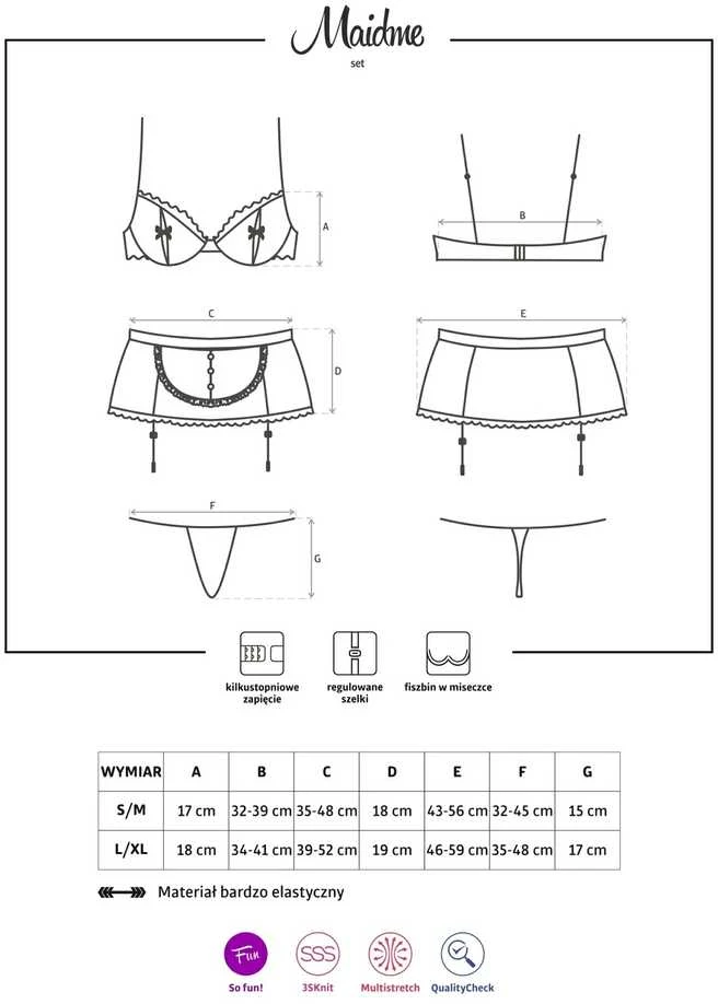 Obsessive - Maidme Set 5 vnt S/M