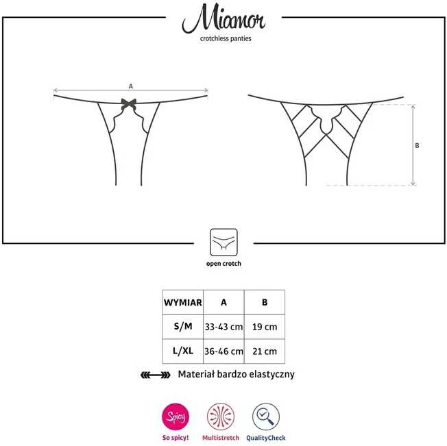 Obsessive - Miamor kelnaitės be tarpukojo Juodas S/M