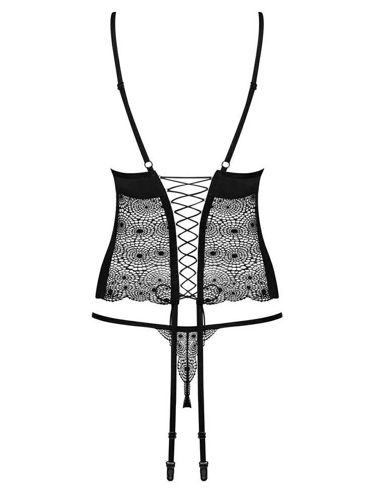 Obsessive - Sharlotte Corset & Thong Juodas S/M
