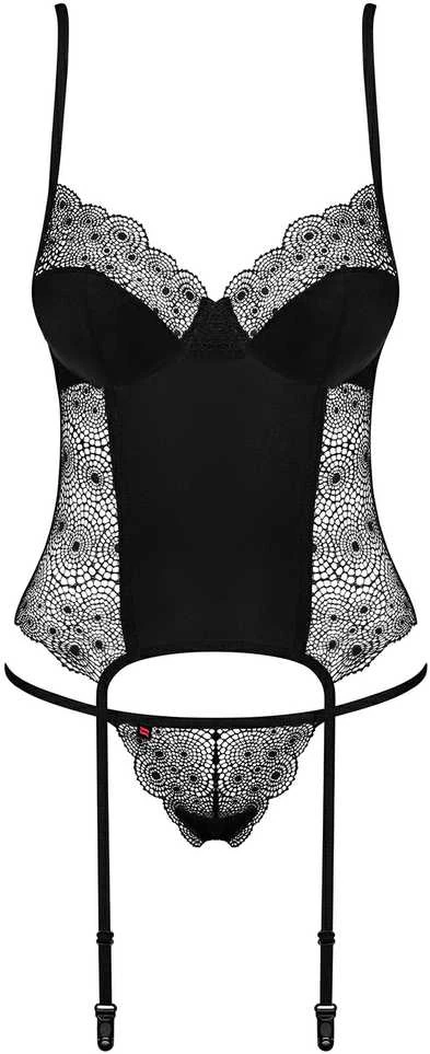 Obsessive - Sharlotte Corset & Thong Juodas S/M