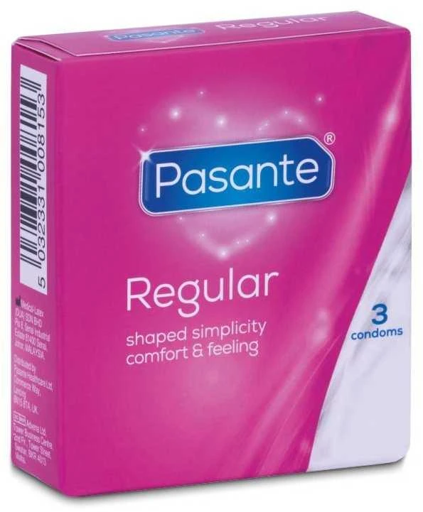 Pasante Healthcare „Pasante Regular“ prezervatyvai, 3 vnt.