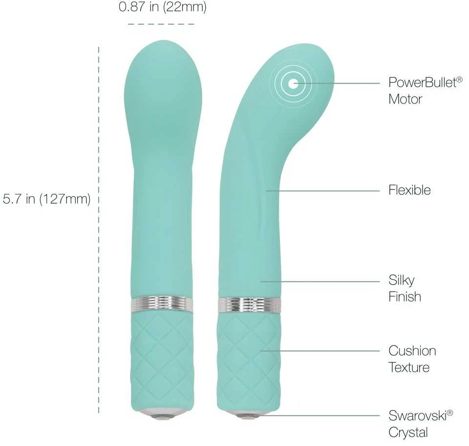 Pillow Talk Pagalvės pokalbis – Racy G-Spot Vibrator žalsvai mėlyna spalva
