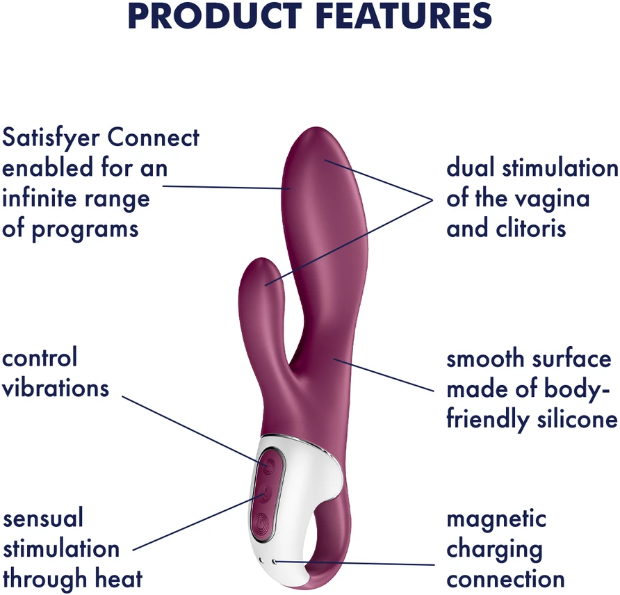 „Satisfyer Heated Affair“ šildomas triušio formos vibratorius su violetine spalva