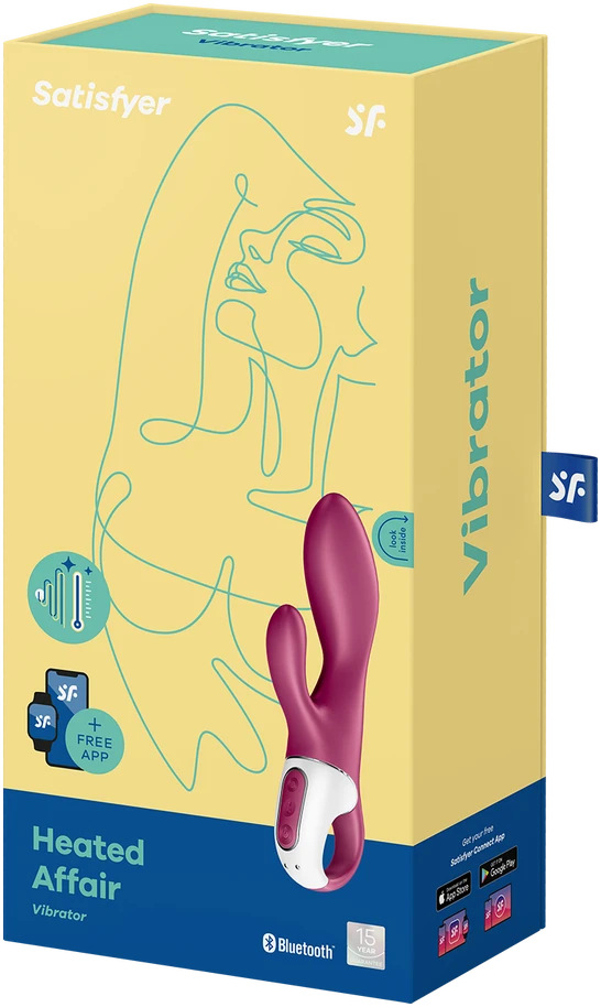 „Satisfyer Heated Affair“ šildomas triušio formos vibratorius su violetine spalva