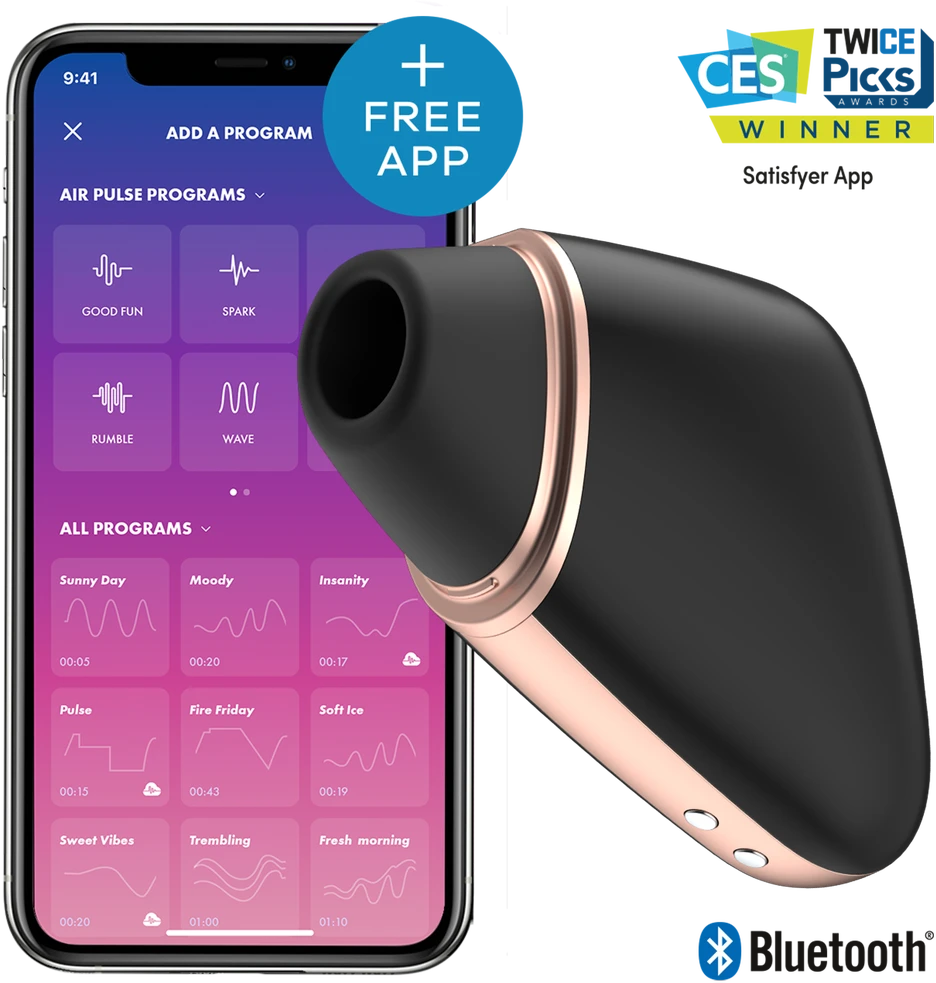 SATISFYER MEILĖS TRIKAMPIS CONNECT APP Juodas