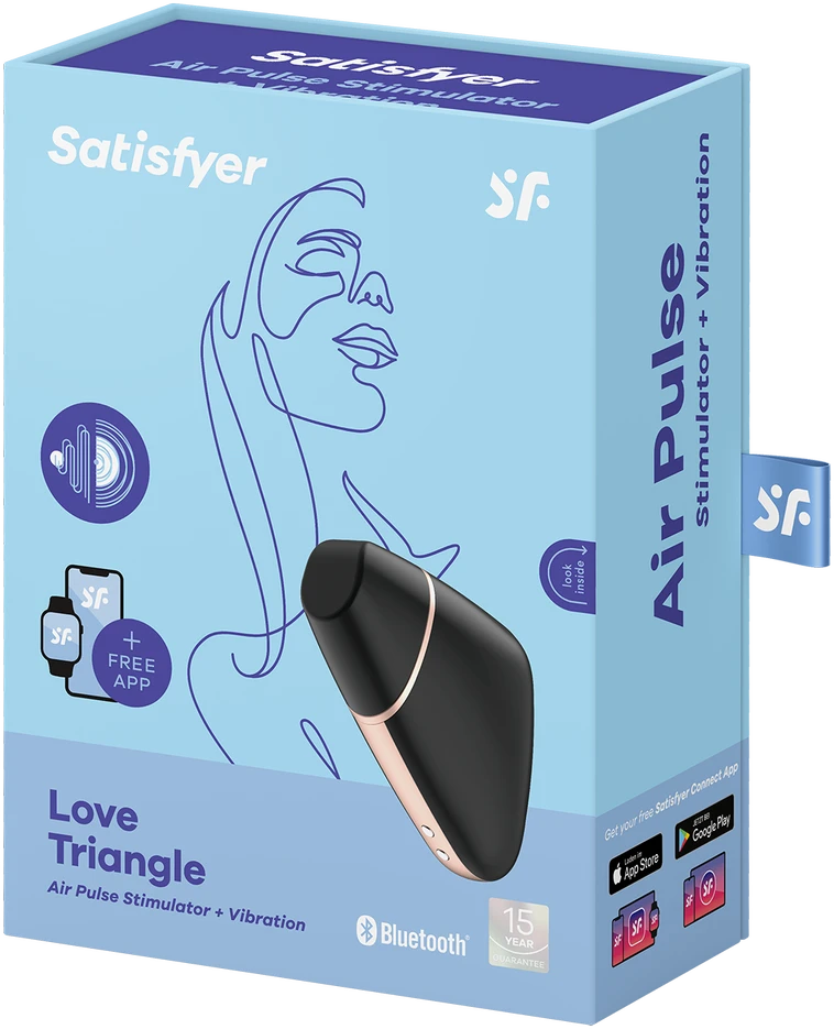 SATISFYER MEILĖS TRIKAMPIS CONNECT APP Juodas
