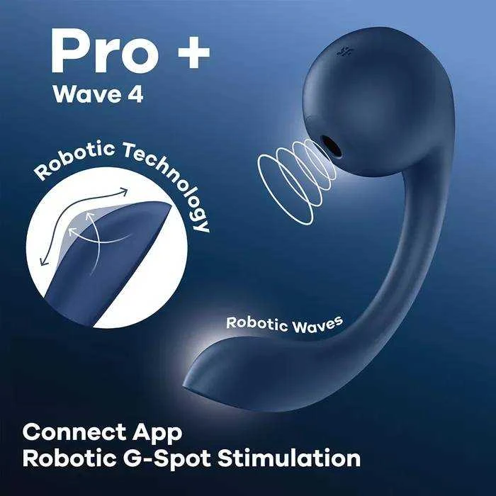 SATISFYER PRO+ WAVE 4 CONNECT APP TAMSIAI MĖLYNA