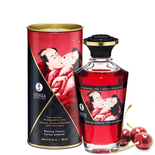 Cherry Shunga - Afrodiziako šildomasis aliejus „Liepsnojančios vyšnios“ 100 ml