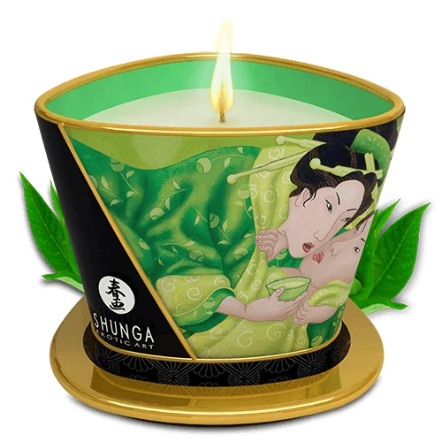 Shunga Masažinė žvakė „Žalias arbata“ 170 ml