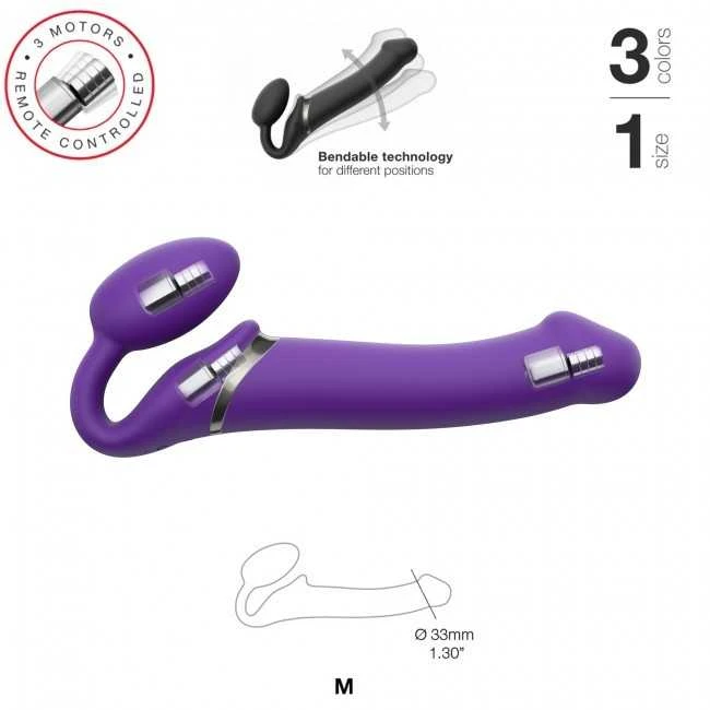 Strap On Me Vibrating Strap-On M Violetinė