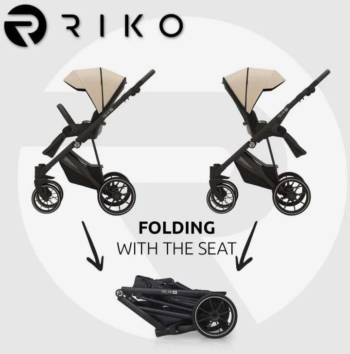Vežimėlis Riko Velar Up, 2 viename, kreminis